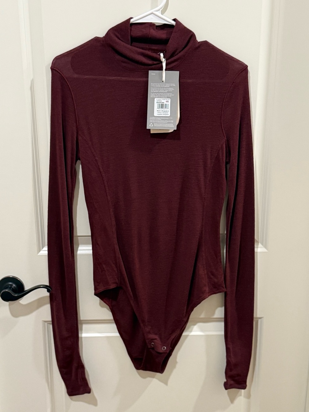 Icebreaker Queens High Neck Long Sleeve Bodysuit Top Merino Wool Espresso Small